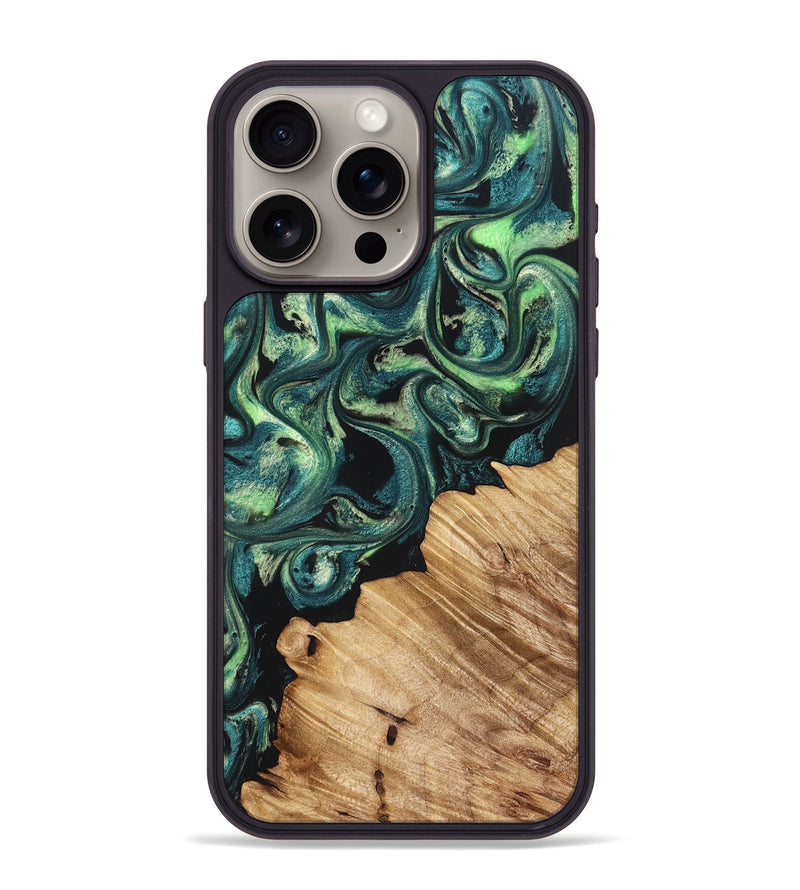 iPhone 15 Pro Max Wood Phone Case - Mariel (Green, 822280)