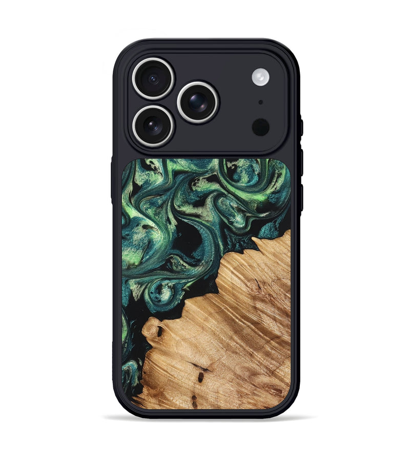 iPhone 17 Pro Wood Phone Case - Mariel (Green, 822280)