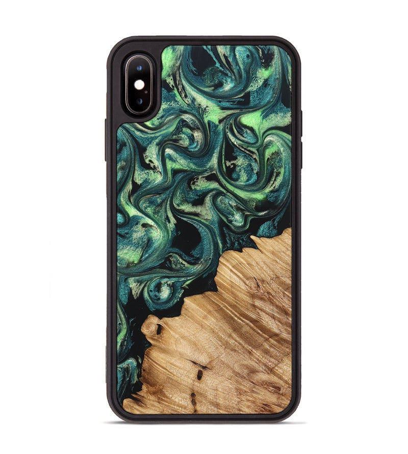 iPhone Xs Max Wood Phone Case - Mariel (Green, 822280)