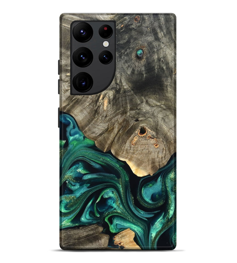 Galaxy S22 Ultra Wood Live Edge Phone Case - Marcy (Green, 822296)