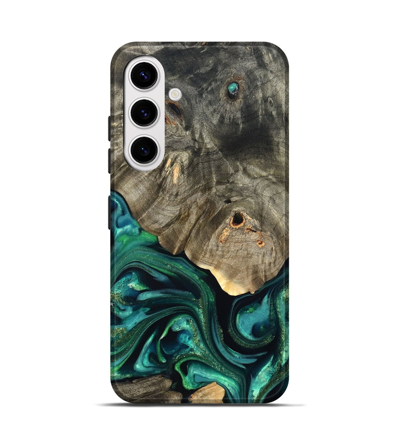 Galaxy S25 Wood Live Edge Phone Case - Marcy (Green, 822296)