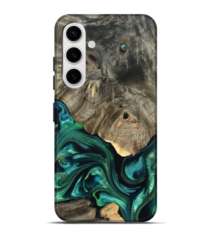 Galaxy S25 Plus Wood Live Edge Phone Case - Marcy (Green, 822296)