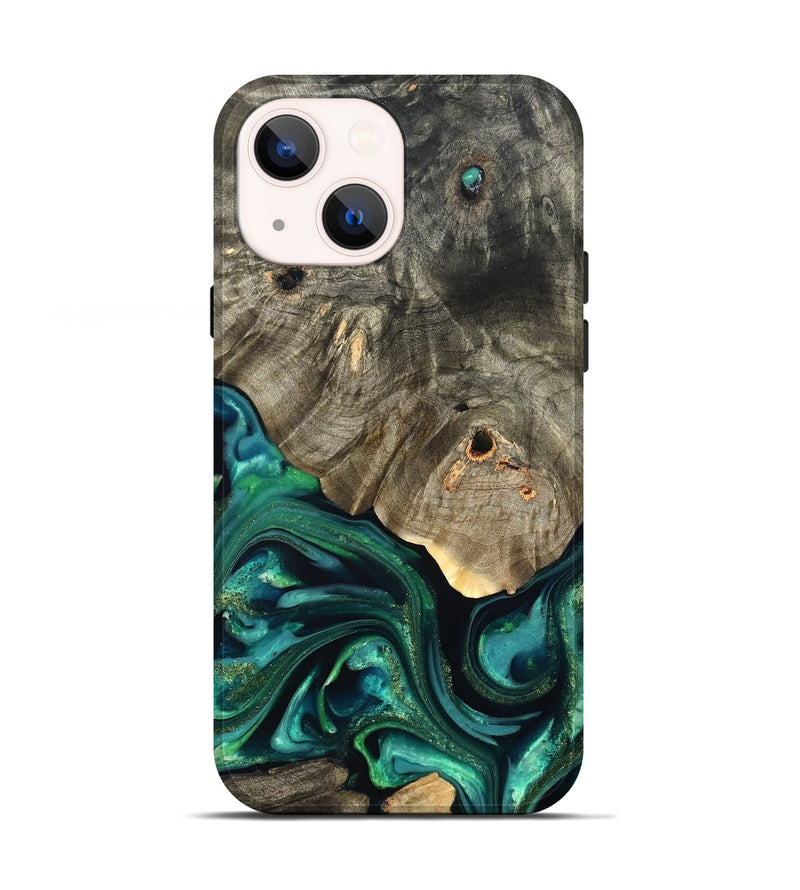 iPhone 13 Wood Live Edge Phone Case - Marcy (Green, 822296)