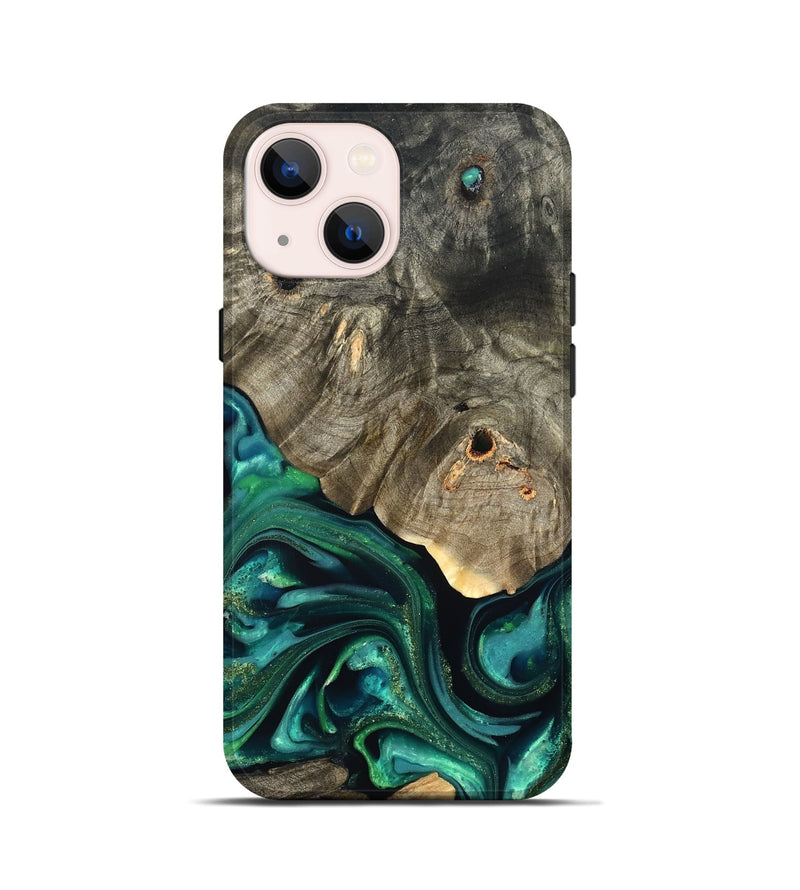 iPhone 13 mini Wood Live Edge Phone Case - Marcy (Green, 822296)