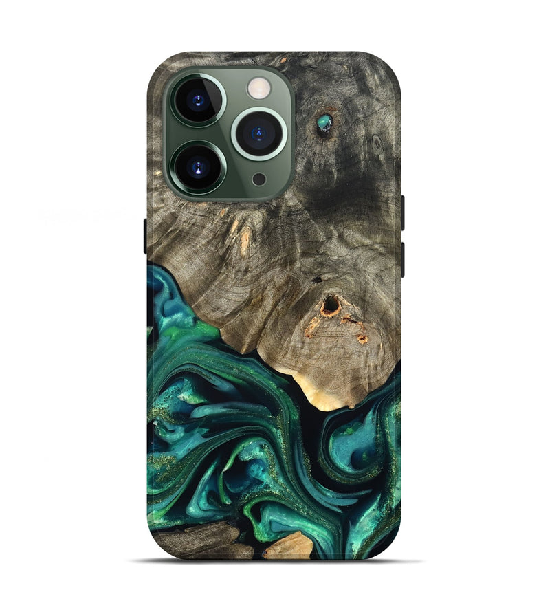 iPhone 13 Pro Wood Live Edge Phone Case - Marcy (Green, 822296)