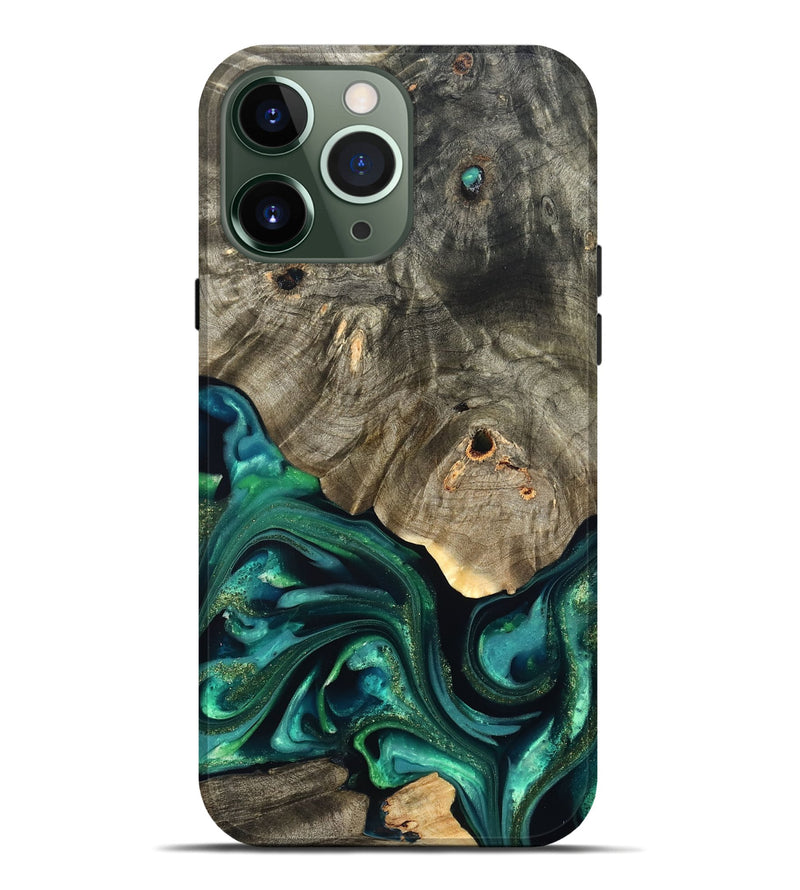 iPhone 13 Pro Max Wood Live Edge Phone Case - Marcy (Green, 822296)