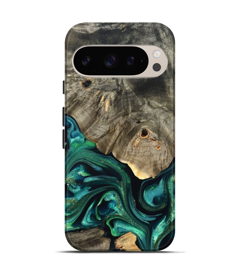 Pixel 9 Pro Wood Live Edge Phone Case - Marcy (Green, 822296)