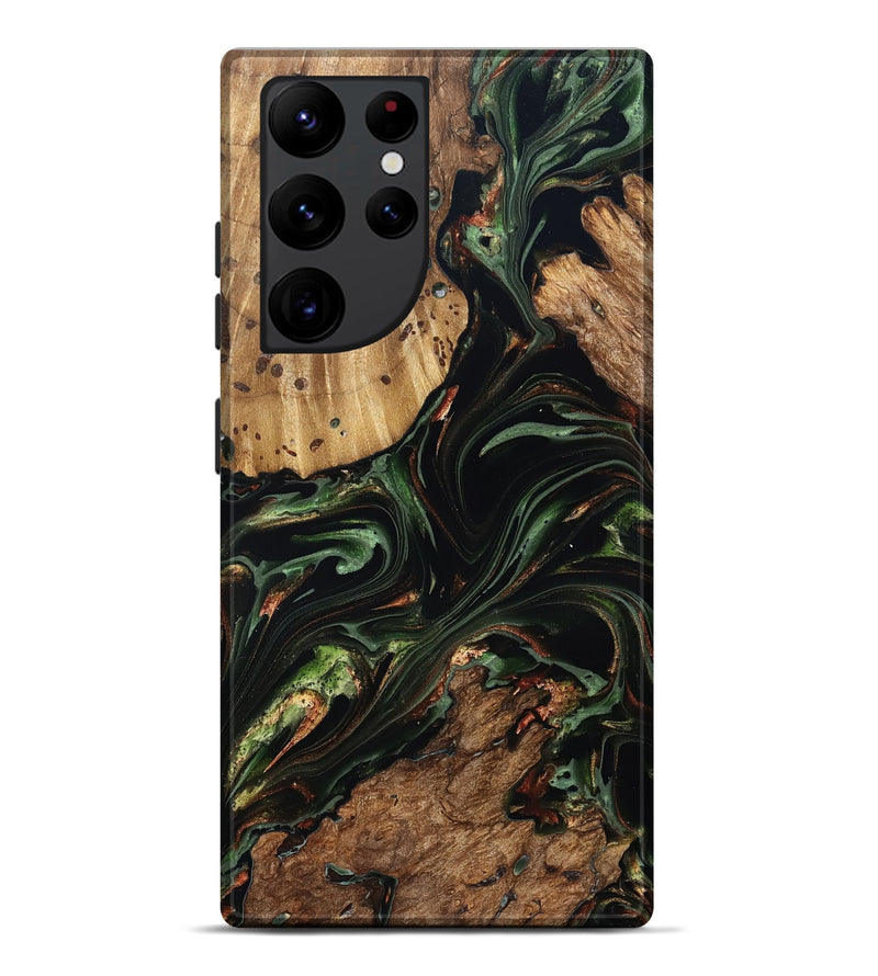 Galaxy S22 Ultra Wood Live Edge Phone Case - Benson (Green, 822297)