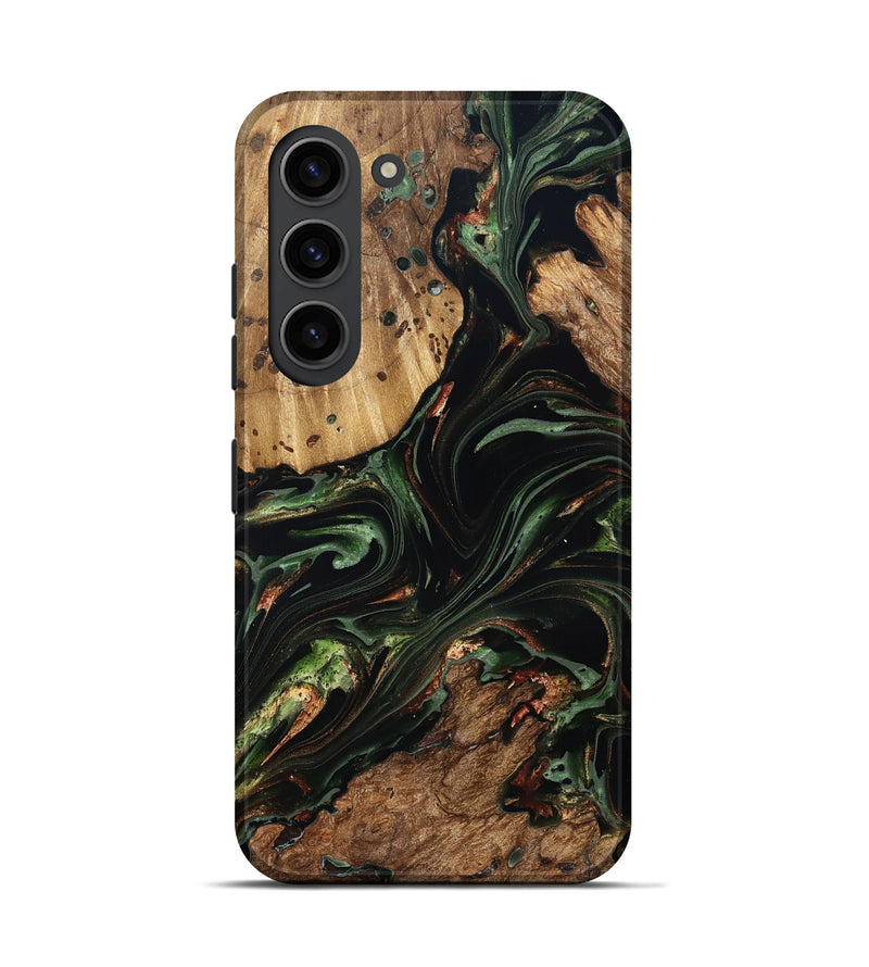 Galaxy S23 Wood Live Edge Phone Case - Benson (Green, 822297)