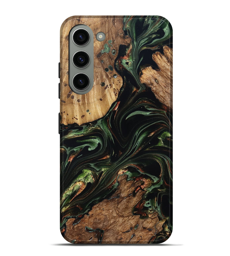 Galaxy S23 Plus Wood Live Edge Phone Case - Benson (Green, 822297)