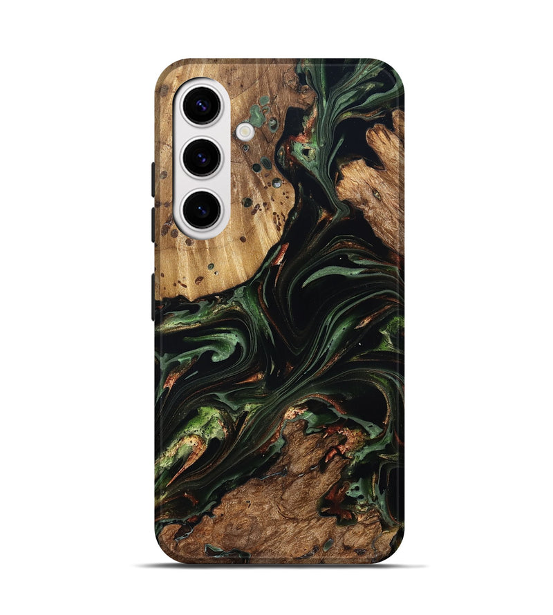 Galaxy S25 Wood Live Edge Phone Case - Benson (Green, 822297)