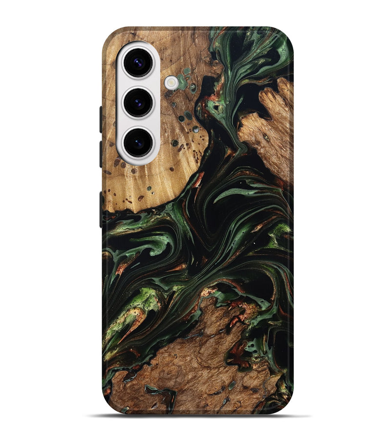 Galaxy S25 Plus Wood Live Edge Phone Case - Benson (Green, 822297)