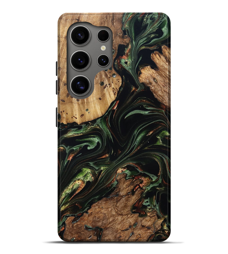Galaxy S25 Ultra Wood Live Edge Phone Case - Benson (Green, 822297)