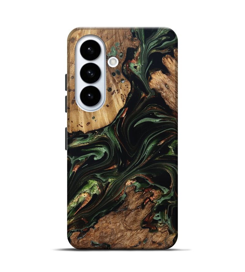 Galaxy S26 Wood Live Edge Phone Case - Benson (Green, 822297)