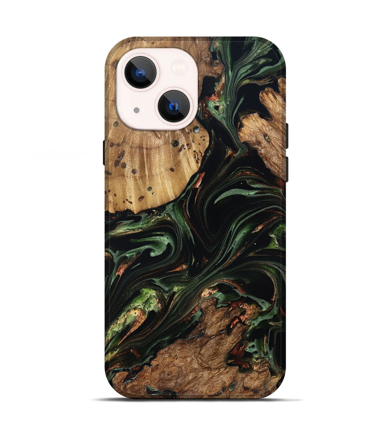 iPhone 13 Wood Live Edge Phone Case - Benson (Green, 822297)