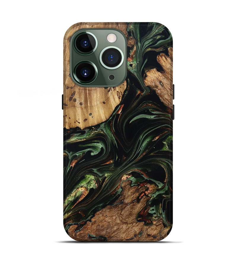 iPhone 13 Pro Wood Live Edge Phone Case - Benson (Green, 822297)