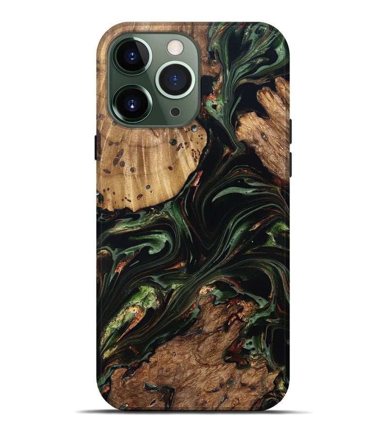 iPhone 13 Pro Max Wood Live Edge Phone Case - Benson (Green, 822297)