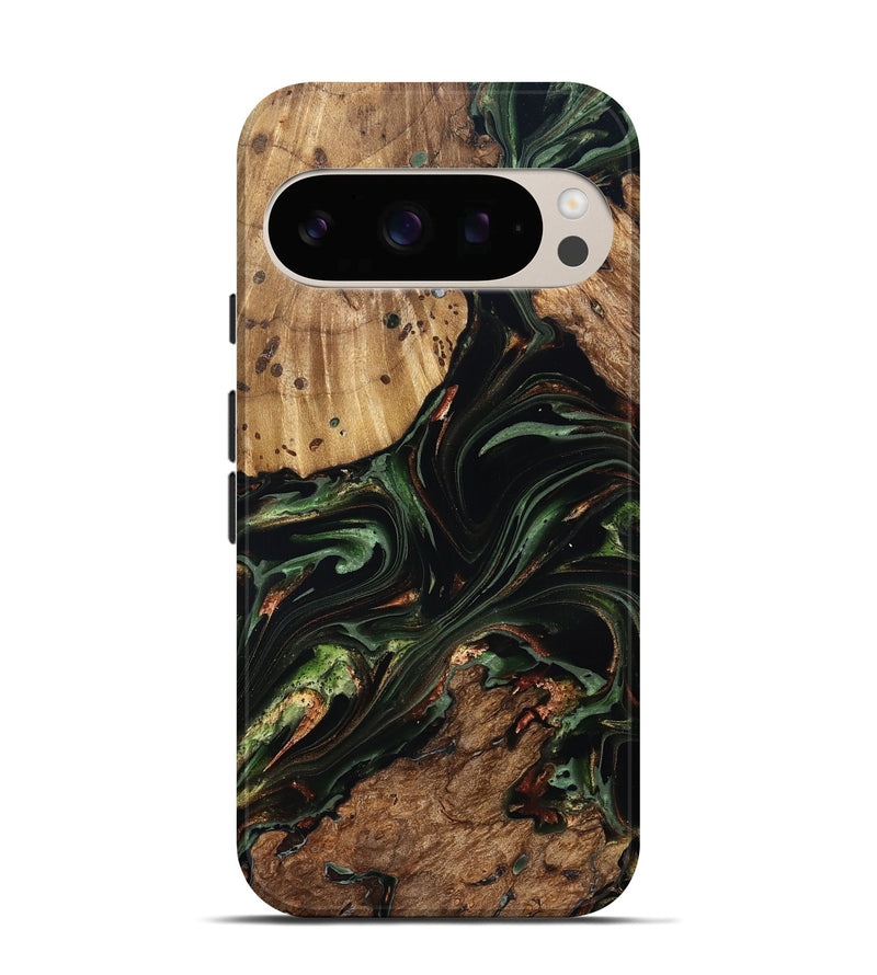 Pixel 10 Pro Wood Live Edge Phone Case - Benson (Green, 822297)