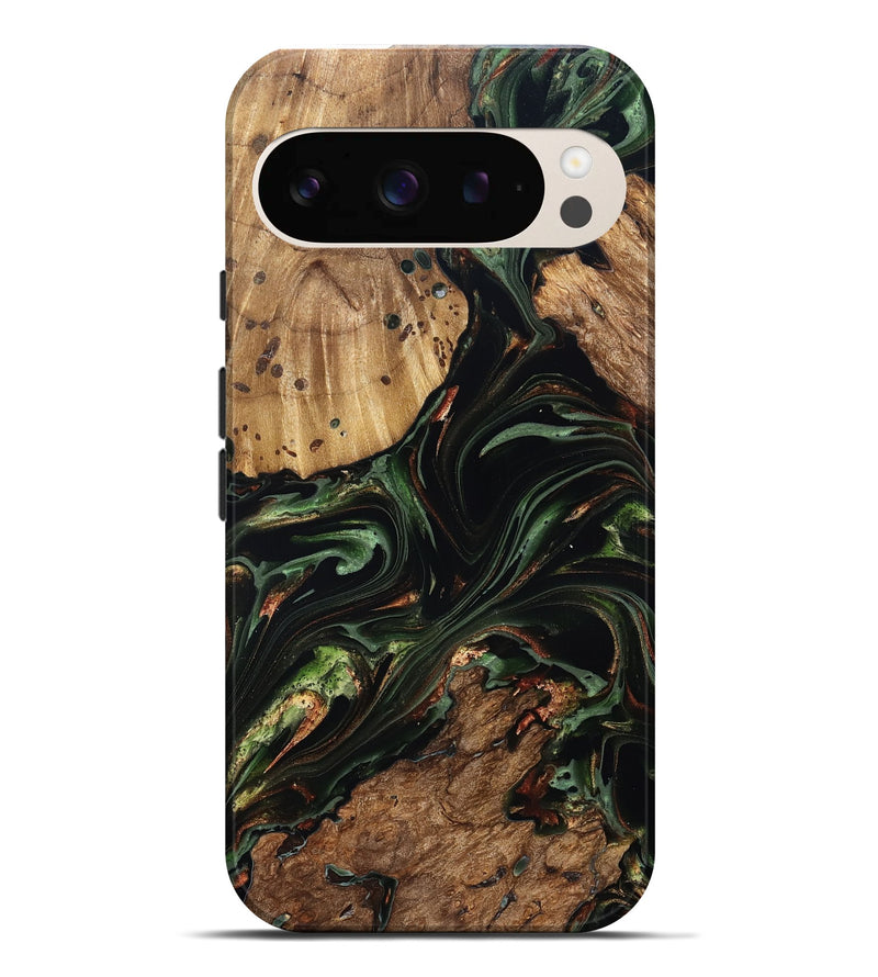 Pixel 9 Pro XL Wood Live Edge Phone Case - Benson (Green, 822297)