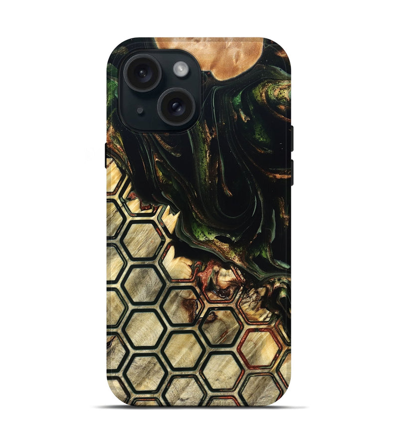 iPhone 15 Wood Live Edge Phone Case - Tamiko (Pattern, 822309)