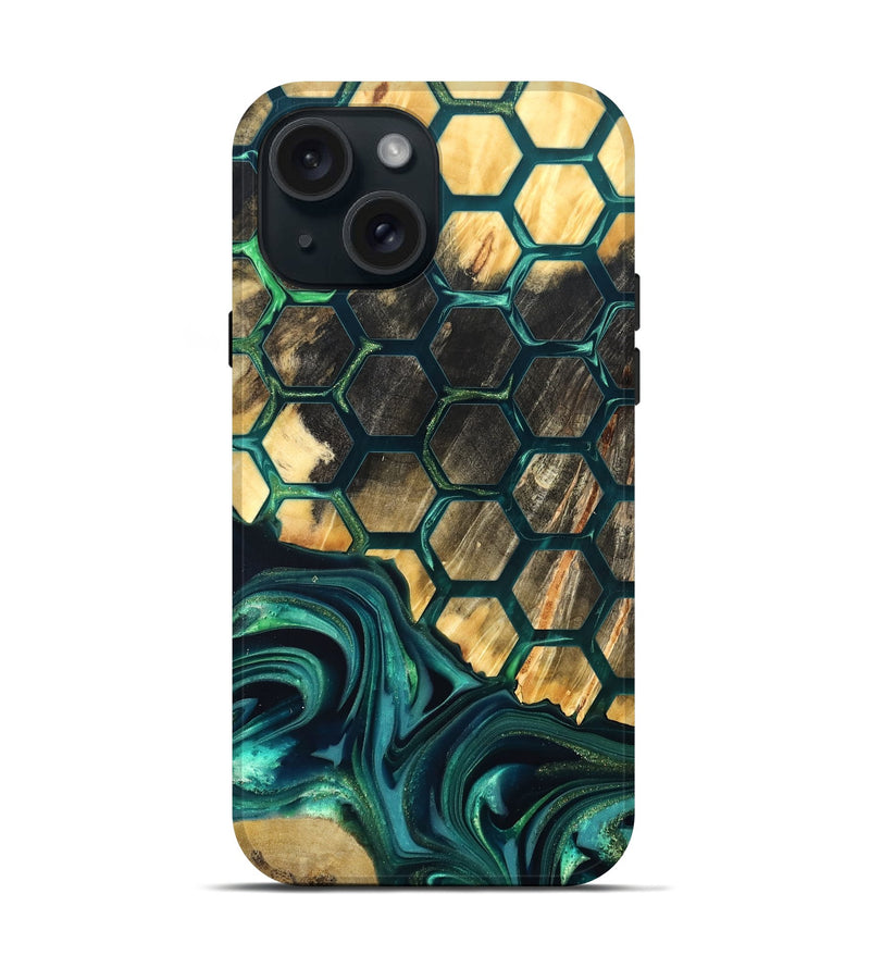 iPhone 15 Wood Live Edge Phone Case - Chaya (Pattern, 822310)