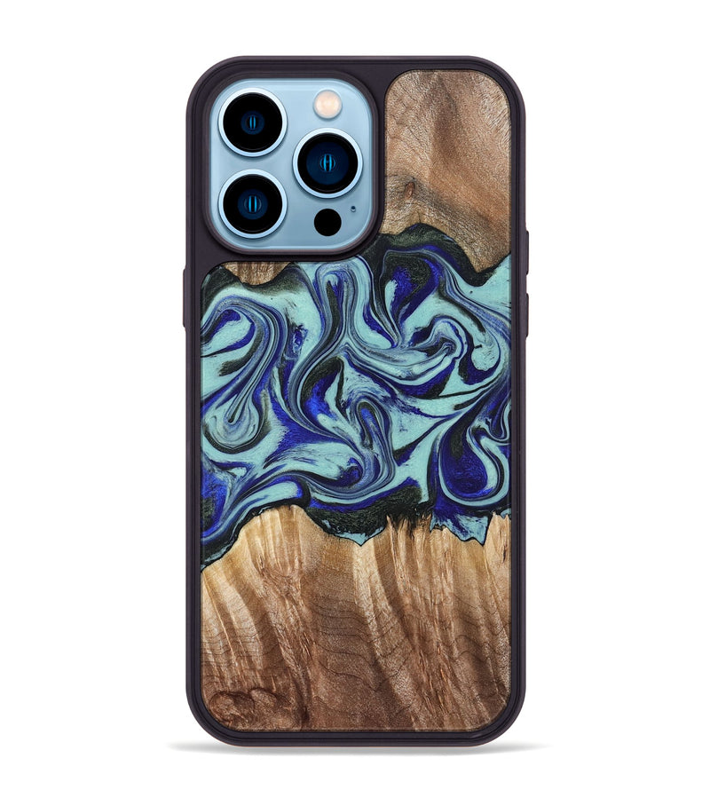 iPhone 14 Pro Max Wood Phone Case - Idella (Green, 822319)