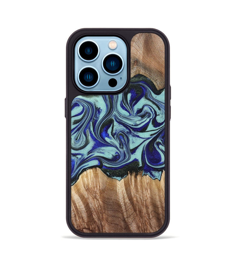 iPhone 14 Pro Wood Phone Case - Idella (Green, 822319)
