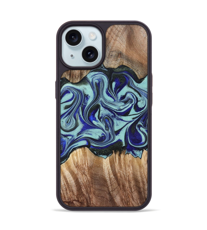 iPhone 15 Wood Phone Case - Idella (Green, 822319)
