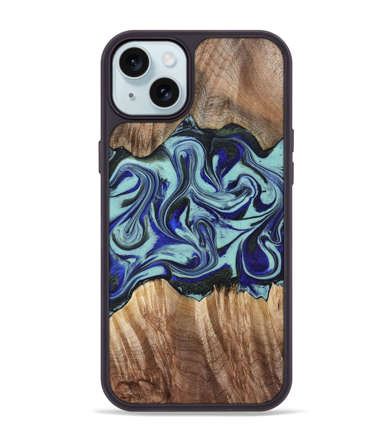 iPhone 15 Plus Wood Phone Case - Idella (Green, 822319)