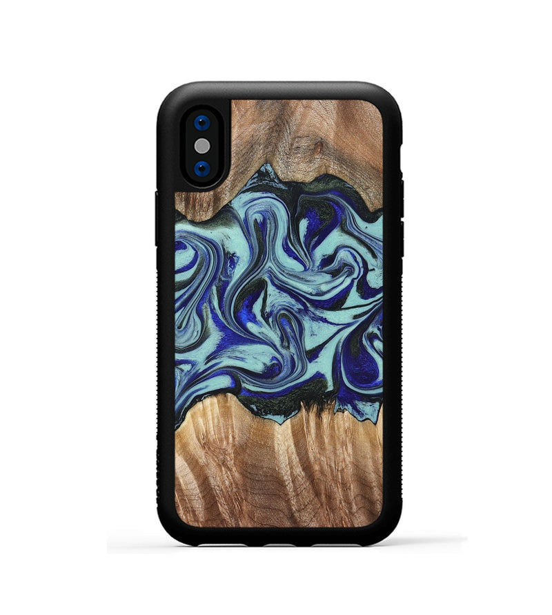 iPhone Xs Wood Phone Case - Idella (Green, 822319)