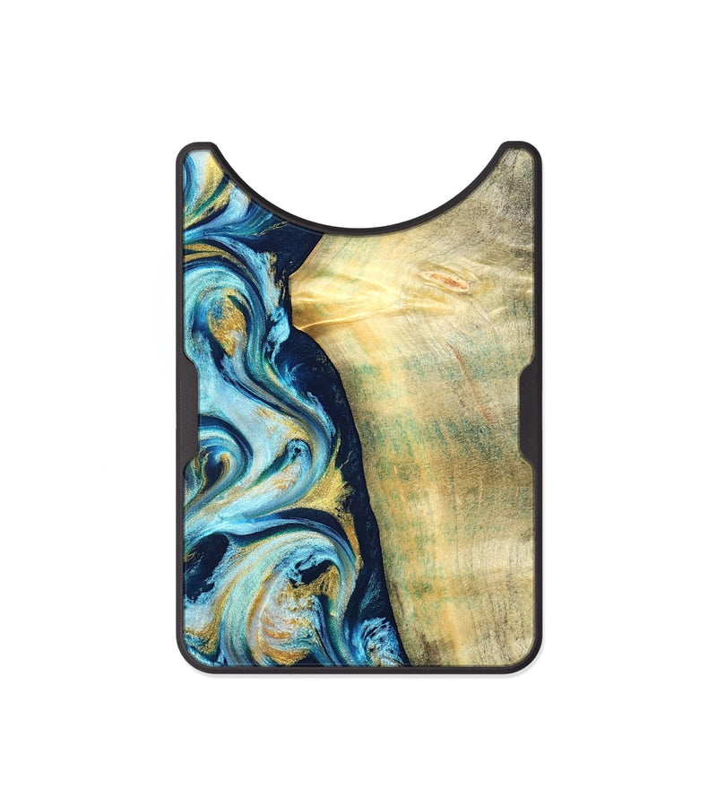 Alloy Wood Wallet - Orval (Teal & Gold, 822322)