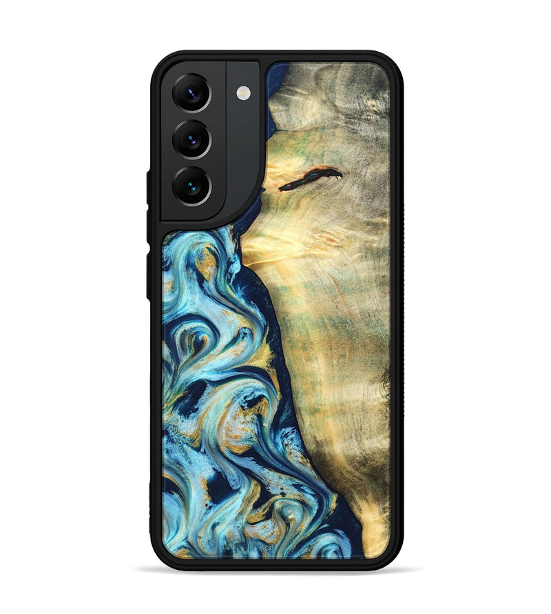 Galaxy S22 Plus Wood Phone Case - Orval (Teal & Gold, 822322)