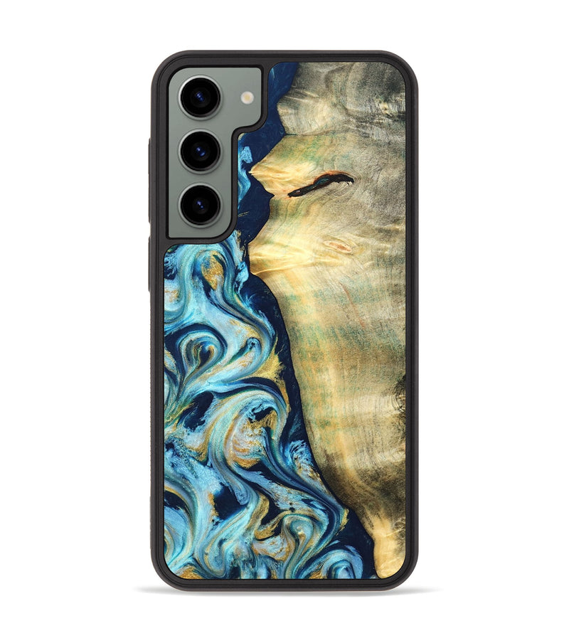 Galaxy S23 Plus Wood Phone Case - Orval (Teal & Gold, 822322)