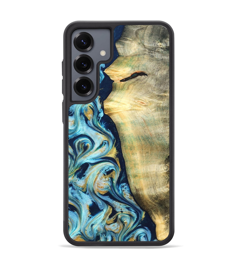 Galaxy S25 Plus Wood Phone Case - Orval (Teal & Gold, 822322)