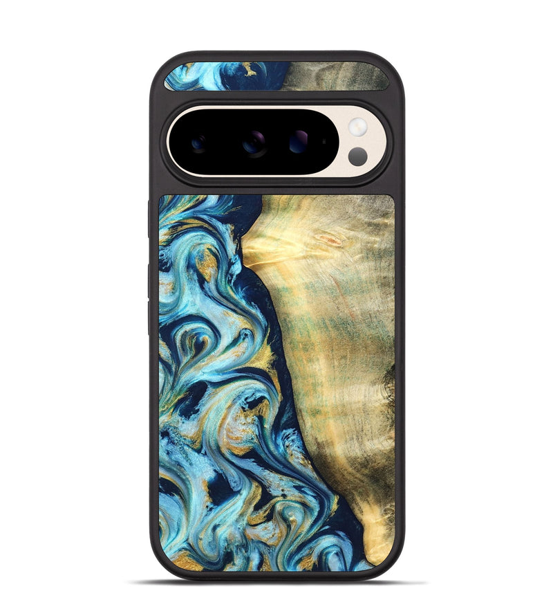 Pixel 10 Wood Phone Case - Orval (Teal & Gold, 822322)