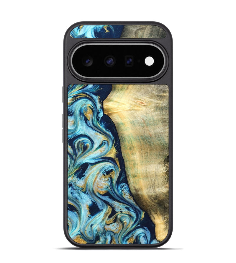 Pixel 11 Pro Wood Phone Case - Orval (Teal & Gold, 822322)