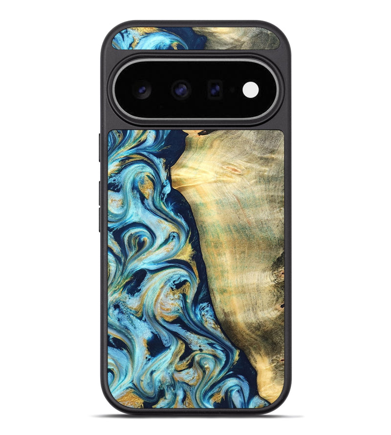 Pixel 11 Pro XL Wood Phone Case - Orval (Teal & Gold, 822322)