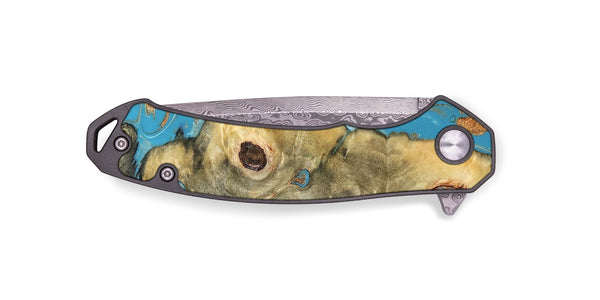 EDC Wood Pocket Knife - Kahlani (Teal & Gold, 822323)