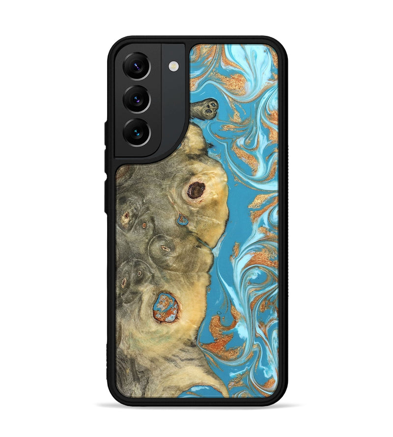 Galaxy S22 Plus Wood Phone Case - Kahlani (Teal & Gold, 822323)