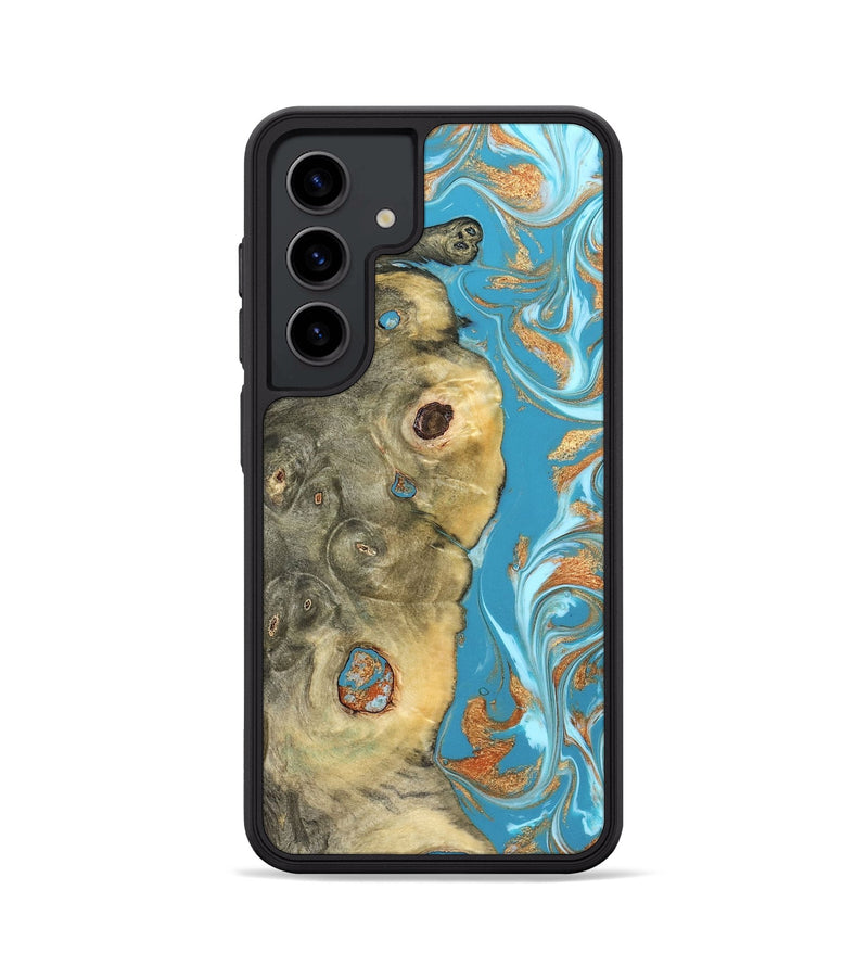 Galaxy S24 Wood Phone Case - Kahlani (Teal & Gold, 822323)