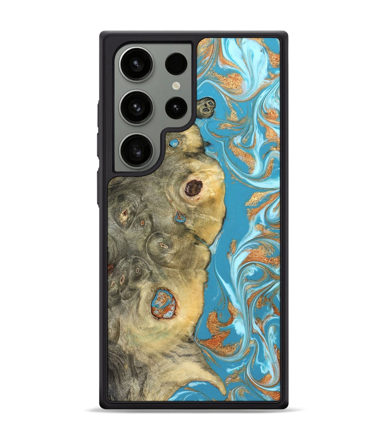 Galaxy S24 Ultra Wood Phone Case - Kahlani (Teal & Gold, 822323)