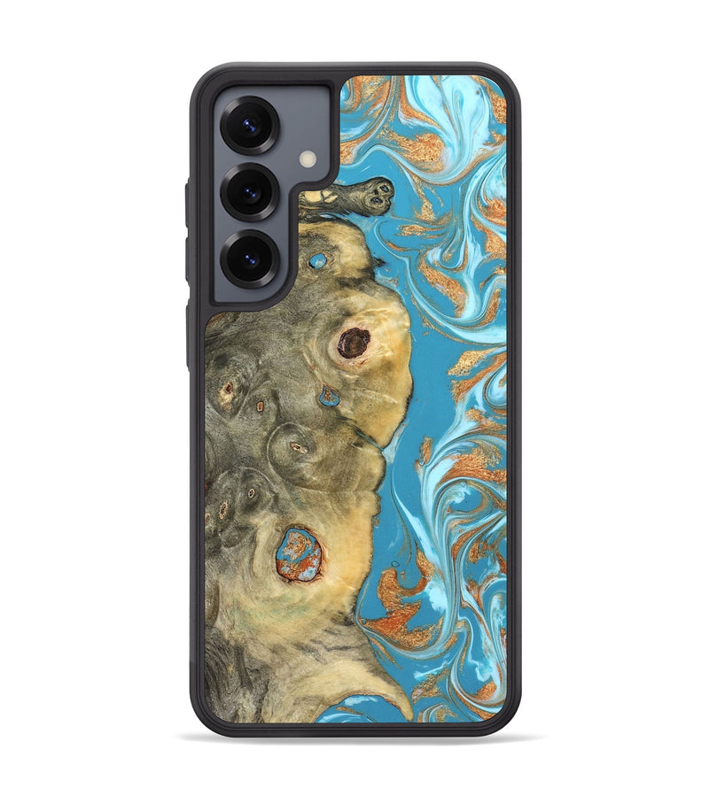 Galaxy S25 Plus Wood Phone Case - Kahlani (Teal & Gold, 822323)
