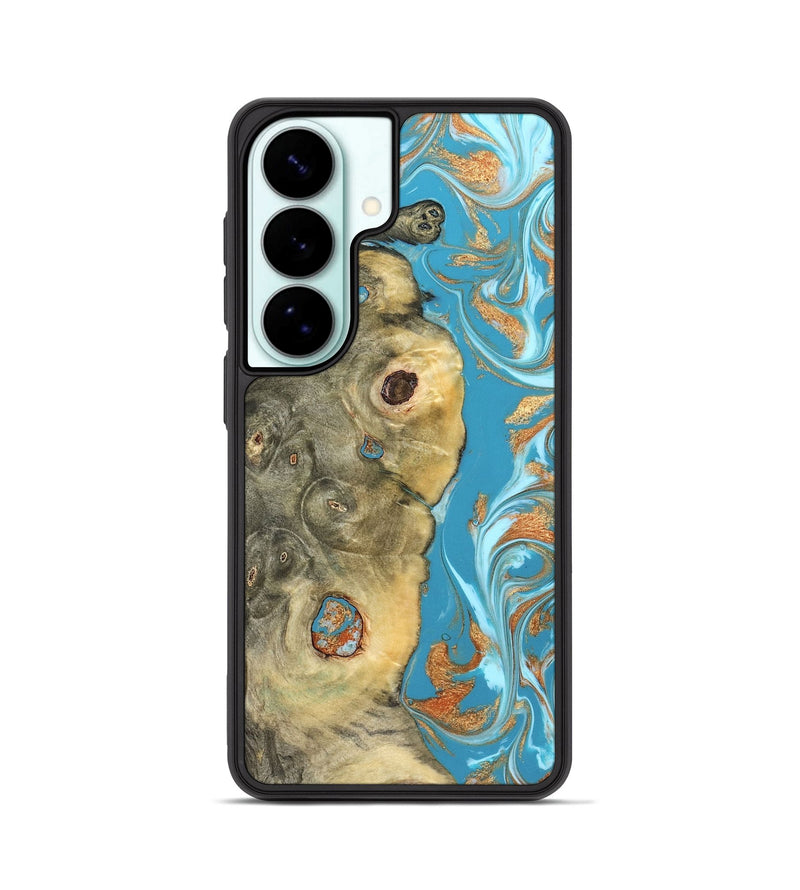 Galaxy S26 Wood Phone Case - Kahlani (Teal & Gold, 822323)