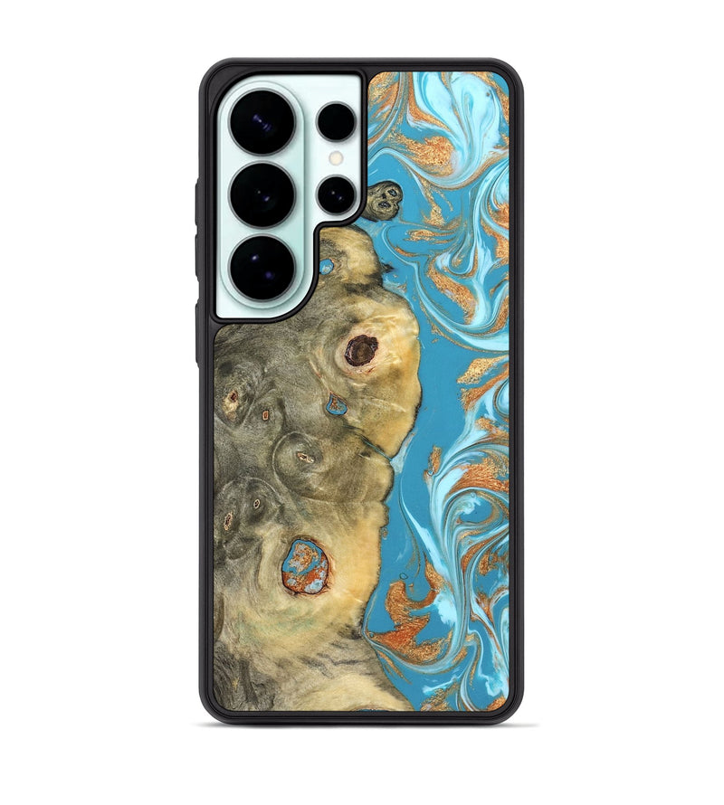 Galaxy S26 Ultra Wood Phone Case - Kahlani (Teal & Gold, 822323)