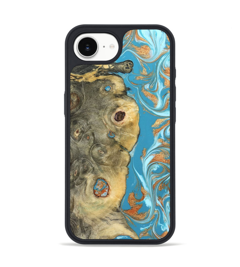iPhone 17e Wood Phone Case - Kahlani (Teal & Gold, 822323)