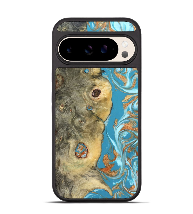 Pixel 10 Wood Phone Case - Kahlani (Teal & Gold, 822323)