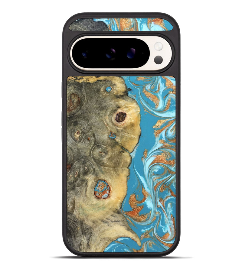 Pixel 10 Pro XL Wood Phone Case - Kahlani (Teal & Gold, 822323)