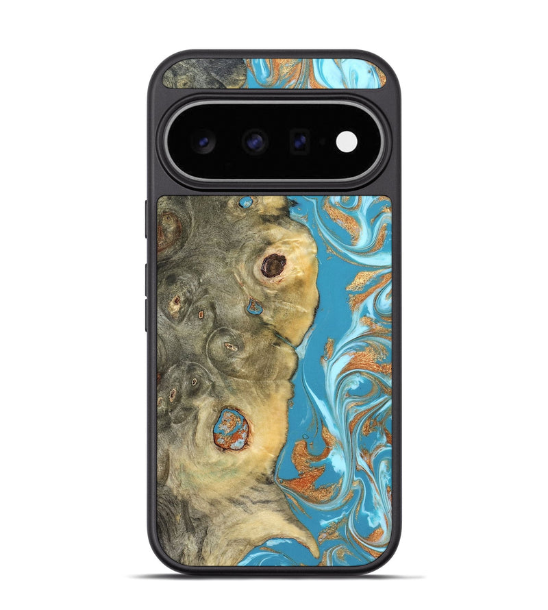 Pixel 11 Pro Wood Phone Case - Kahlani (Teal & Gold, 822323)