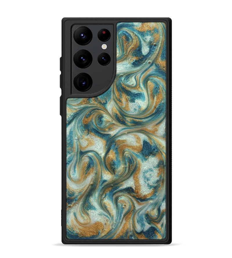 Galaxy S22 Ultra ResinArt Phone Case - Westyn (Teal & Gold, 822324)