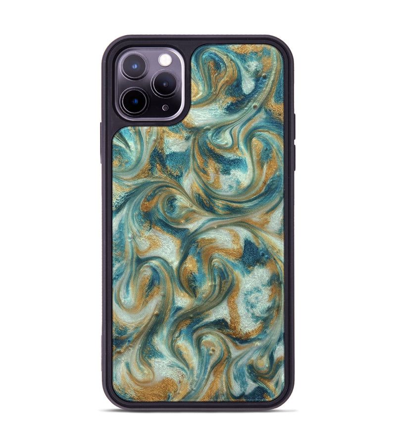 iPhone 11 Pro Max ResinArt Phone Case - Westyn (Teal & Gold, 822324)